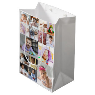 Design Your Own 15 Photo Collage  Medium Gift Bag