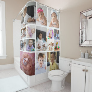Design Your Own 15 Photo Collage Shower Curtain