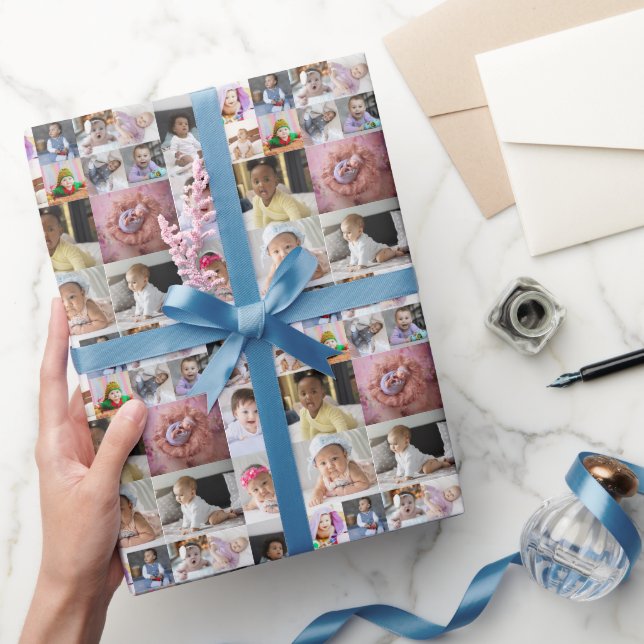 Design Your Own 15 Photo Collage Wrapping Paper (Gifting)