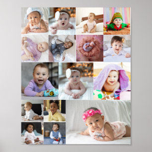 Design Your Own 16 Photo Collage  Poster