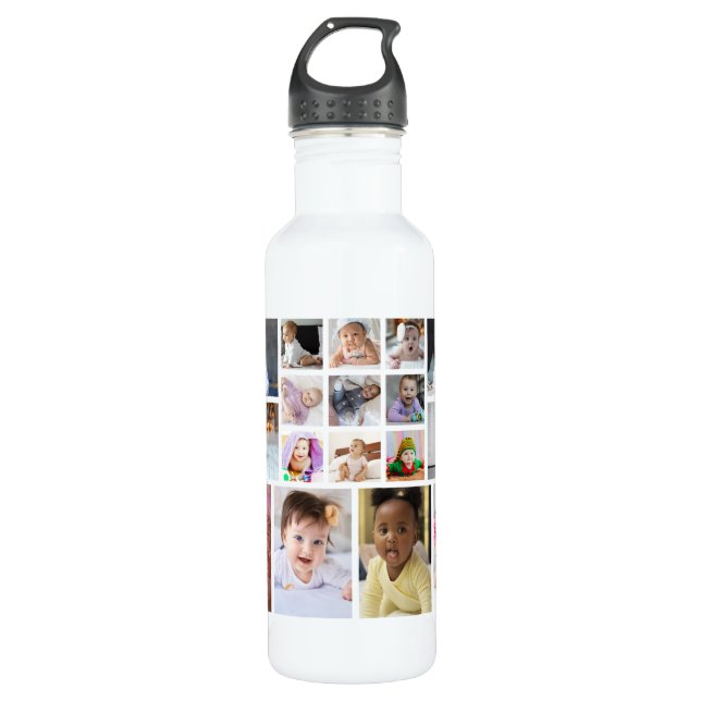 Design Your Own 17 Photo Collage  710 Ml Water Bottle (Front)