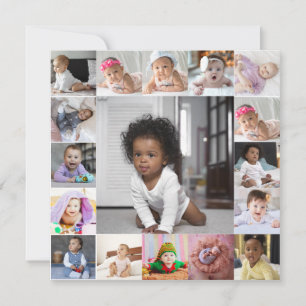 Design Your Own 17 Photo Collage Announcement