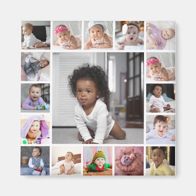 Design Your Own 17 Photo Collage Magnet (Front)