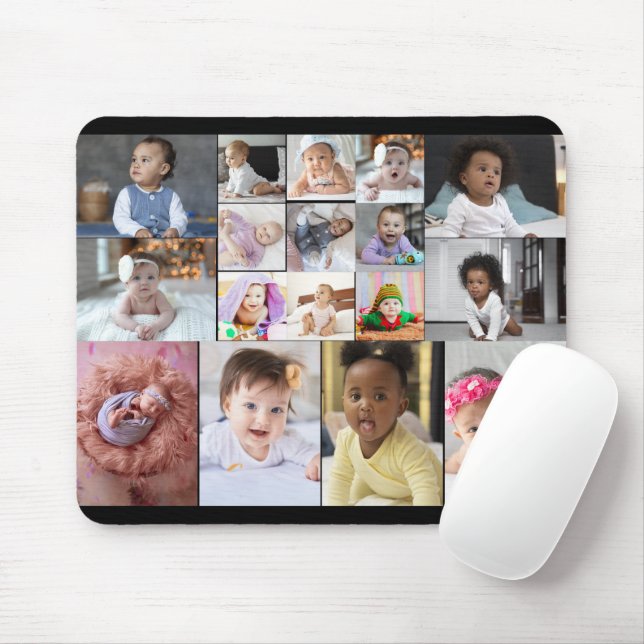 Design Your Own 17 Photo Collage  Mouse Mat (With Mouse)