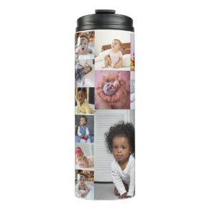 Design Your Own 17 Photo Collage  Thermal Tumbler