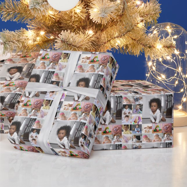 Design Your Own 17 Photo Collage Wrapping Paper (Holidays)