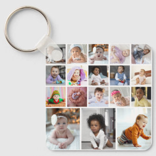 Design Your Own 18 Photo Collage Key Ring