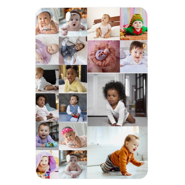 Design Your Own 18 Photo Collage  Magnet (Vertical)