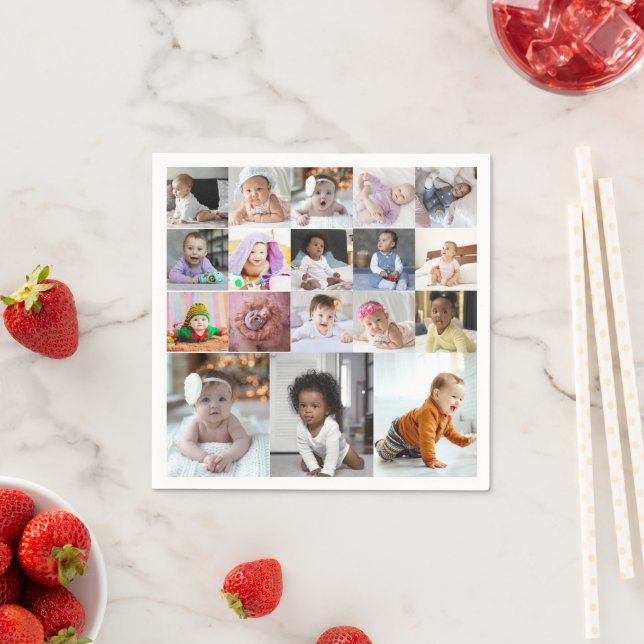 Design Your Own 18 Photo Collage Napkin (Insitu)