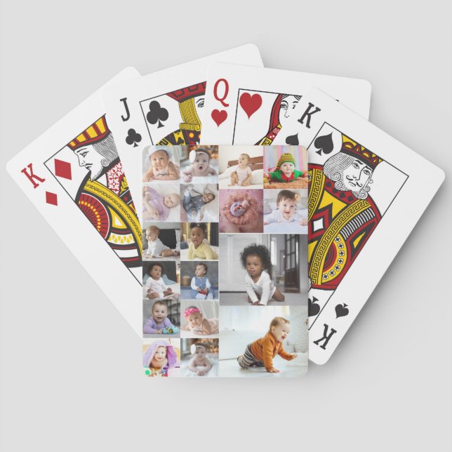 Design Your Own 18 Photo Collage  Playing Cards (Back)