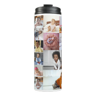 Design Your Own 18 Photo Collage  Thermal Tumbler