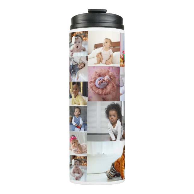 Design Your Own 18 Photo Collage  Thermal Tumbler (Front)