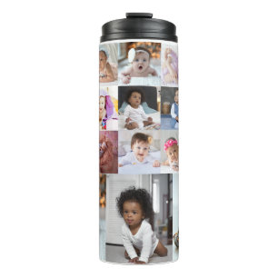 Design Your Own 18 Photo Collage Thermal Tumbler