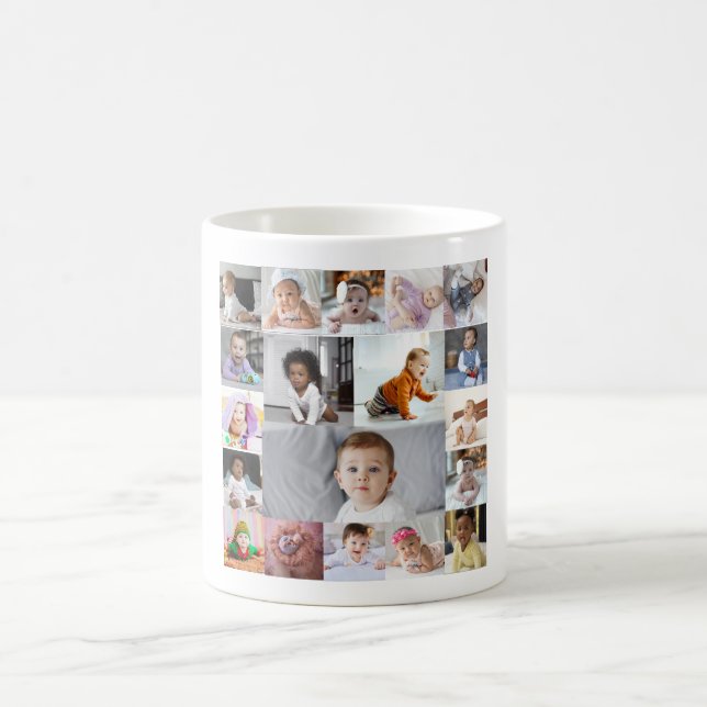 Design Your Own 19 Photo Collage Coffee Mug (Center)
