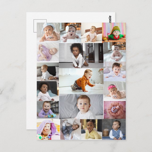 Design Your Own 19 Photo Collage  Postcard (Front/Back)