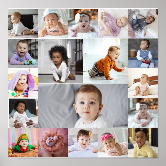 Design Your Own 19 Photo Collage Poster (Front)
