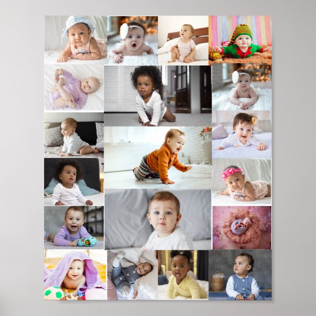 Design Your Own 19 Photo Collage  Poster (Front)