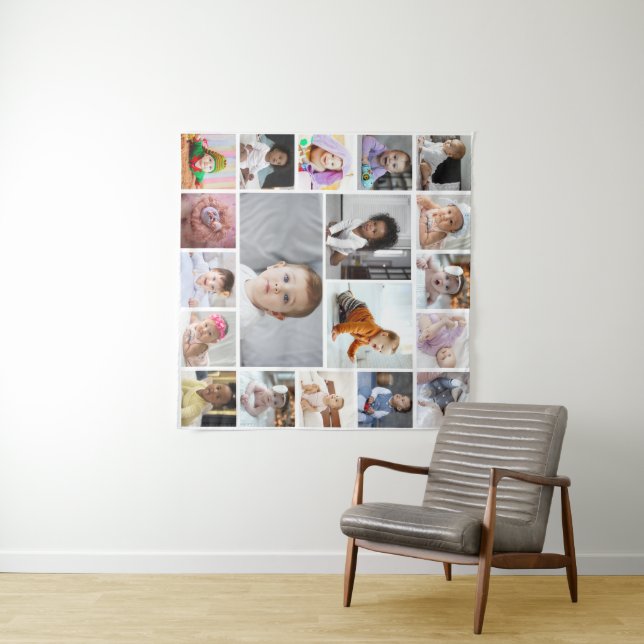 Design Your Own 19 Photo Collage Tapestry (In Situ (Horizontal))