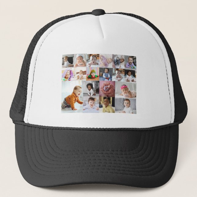 Design Your Own 19 Photo Collage  Trucker Hat (Front)