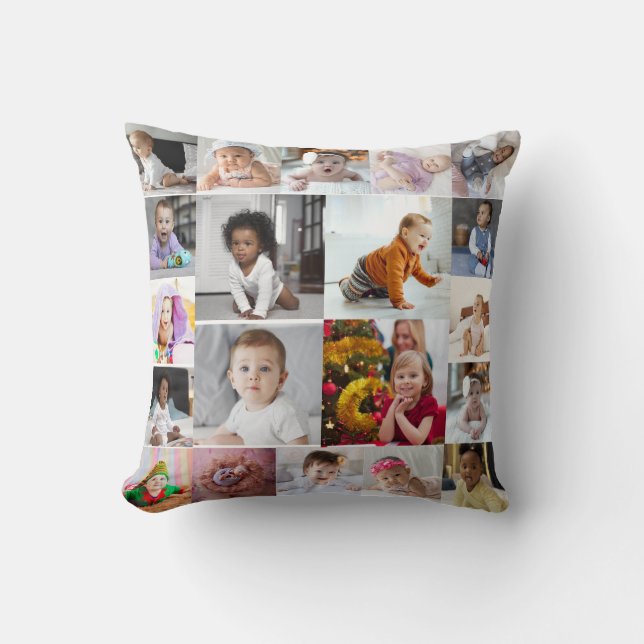 Design Your Own 20 Photo Collage Cushion (Front)