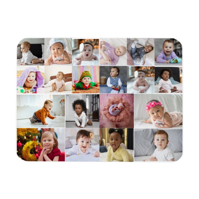 Design Your Own 20 Photo Collage  Magnet (Horizontal)