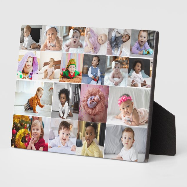 Design Your Own 20 Photo Collage  Plaque (Side)