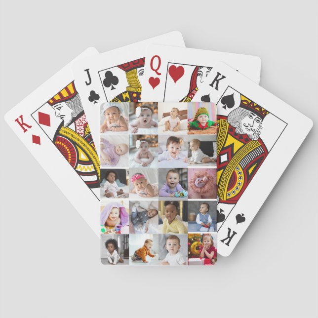 Design Your Own 20 Photo Collage  Playing Cards (Back)
