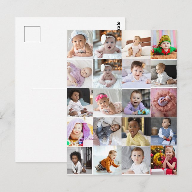 Design Your Own 20 Photo Collage  Postcard (Front/Back)