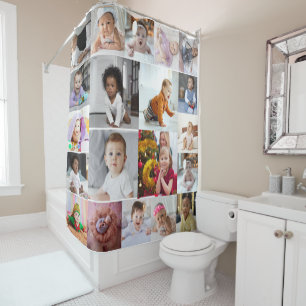 Design Your Own 20 Photo Collage Shower Curtain