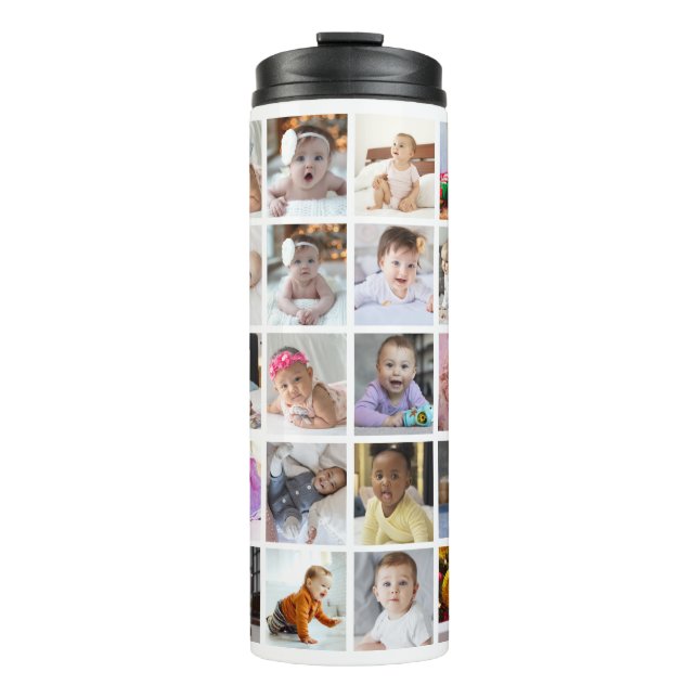 Design Your Own 20 Photo Collage  Thermal Tumbler (Front)