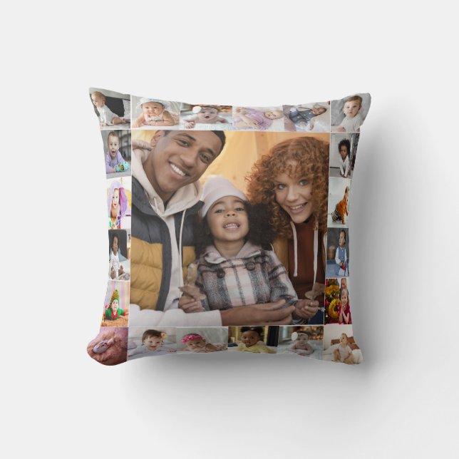 Design Your Own 21 Photo Collage Cushion (Front)