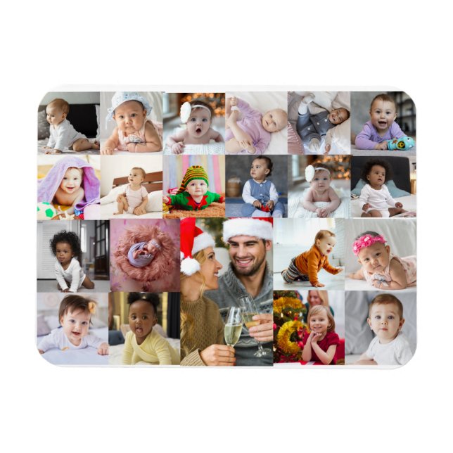 Design Your Own 21 Photo Collage Magnet (Horizontal)