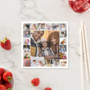 Design Your Own 21 Photo Collage Napkin
