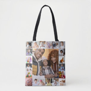 Design Your Own 21 Photo Collage Tote Bag