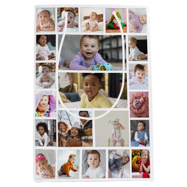 Design Your Own 22 Photo Collage Framed Art Medium Gift Bag (Front)