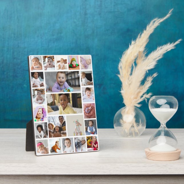 Design Your Own 22 Photo Collage Framed Art Plaque (Side)