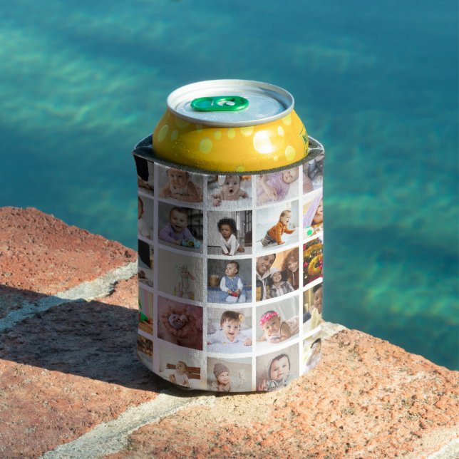 Design Your Own 25 Photo Collage Can Cooler (In Situ Pool)