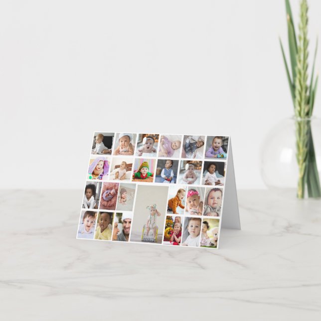 Design Your Own 25 Photo Collage Framed Art Card (Front)