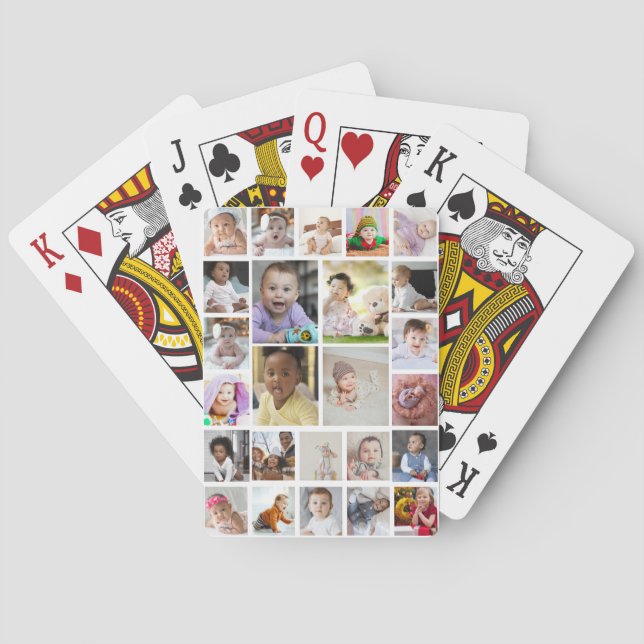 Design Your Own 25 Photo Collage Framed Art Playing Cards (Back)
