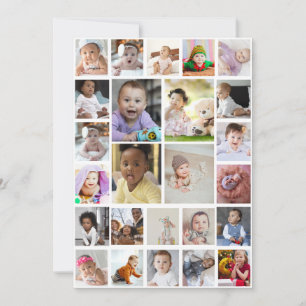 Design Your Own 25 Photo Collage Framed Art Thank You Card