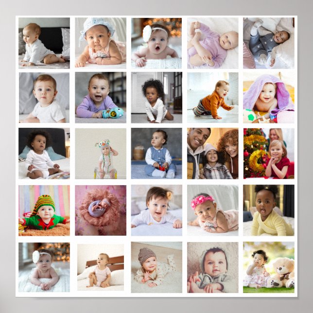 Design Your Own 25 Photo Collage Poster (Front)