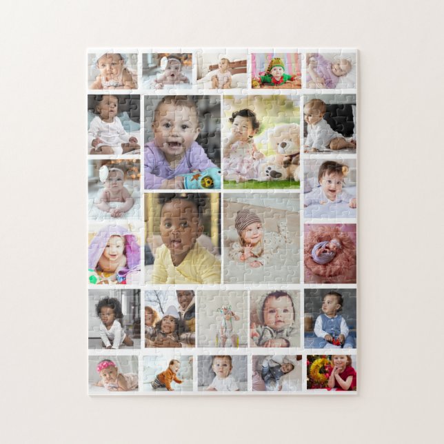Design Your Own 25 Photo Collage Poster Jigsaw Puzzle (Vertical)