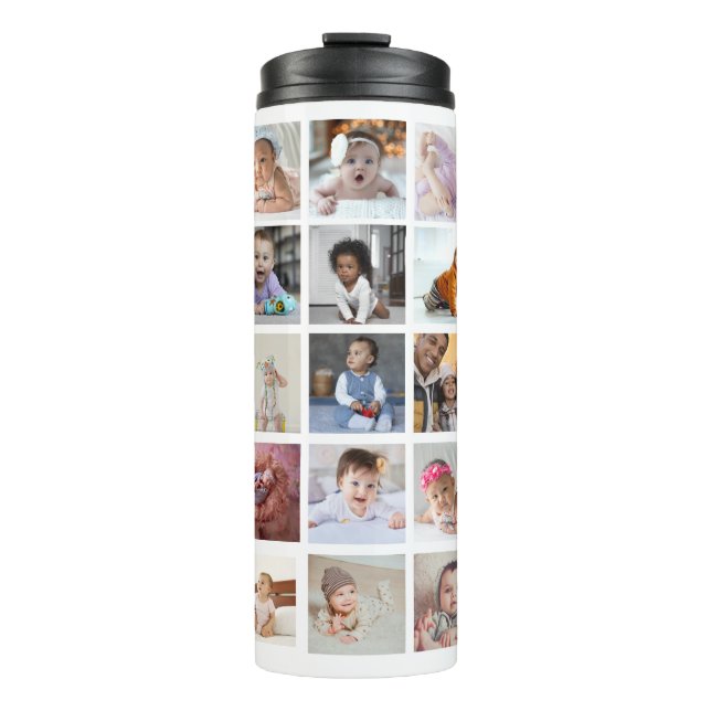 Design Your Own 25 Photo Collage Thermal Tumbler (Front)