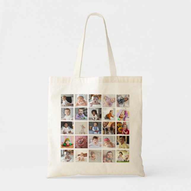 Design Your Own 25 Photo Collage Tote Bag (Front)