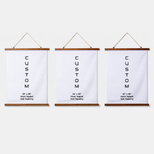 Design Your Own 26" x 36" Wood Topped Set of Three Hanging Tapestry
