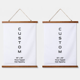 Design Your Own 26" x 36" Wood Topped Set of Two Hanging Tapestry