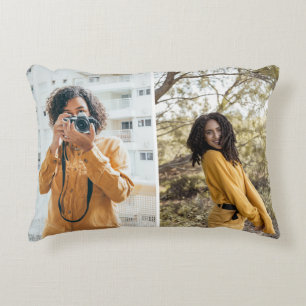 Design Your Own 2 Photo Collage Decorative Cushion