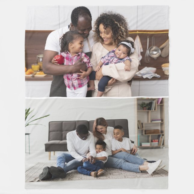 Design Your Own 2 Photo Collage Fleece Blanket (Front)