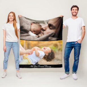 Design Your Own 2 Photo Collage Fleece Blanket