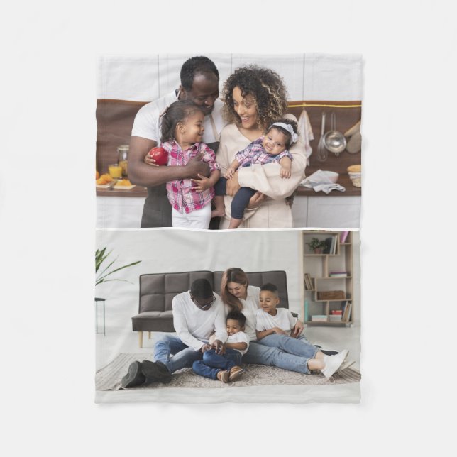 Design Your Own 2 Photo Collage Fleece Blanket (Front)
